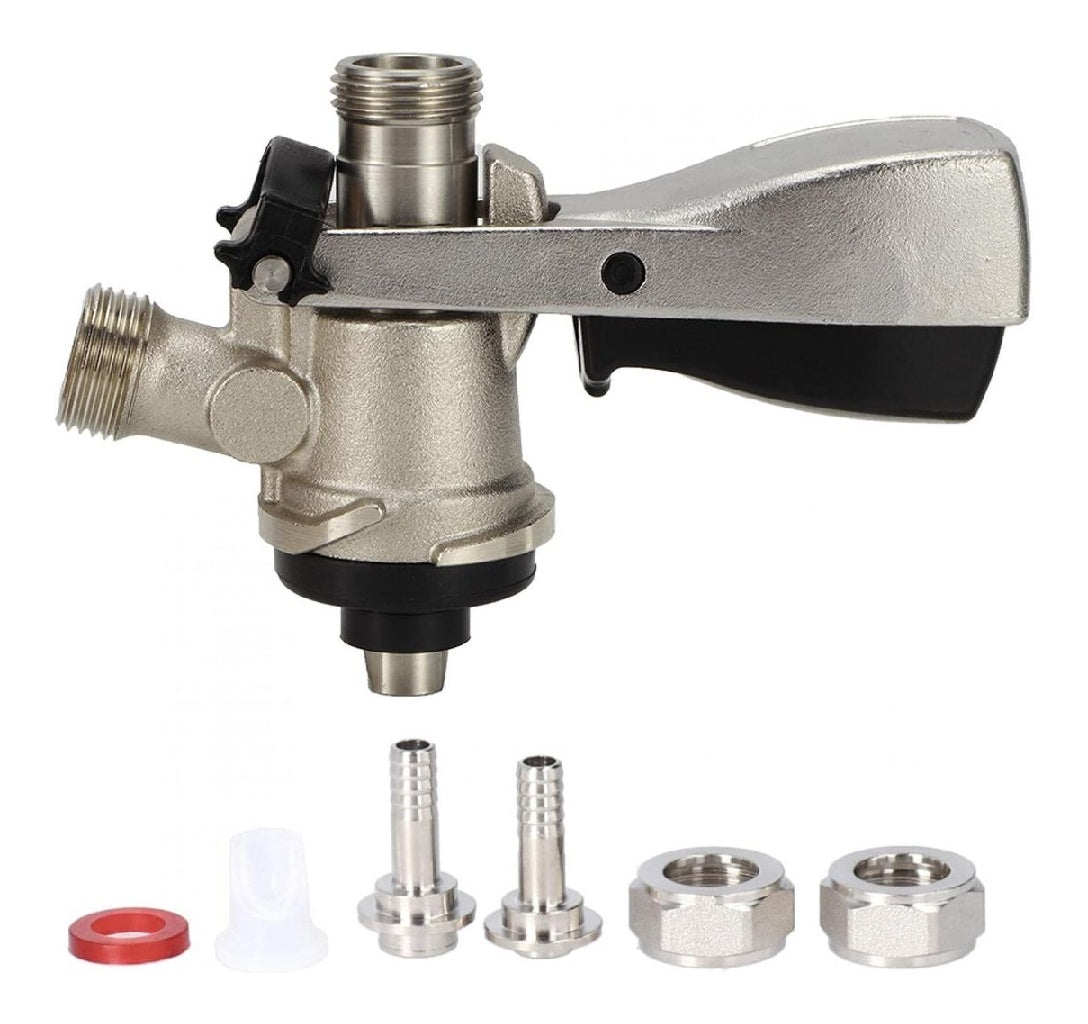 Coupleur du Fût de Bière G5/8 S Type Brassage Bière Robinets de Distributeur en Laiton 304 et Acier Inoxydable Coupleur de fût Système pour Maison Bars Hôtels Restaurants Rassemblements du Famille